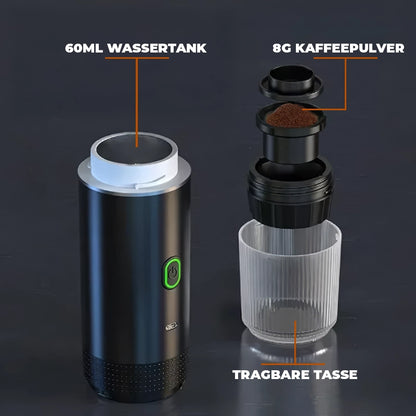 Tragbare Espressomaschine – Genieße perfekten Kaffee überall, kabellos & stilvoll